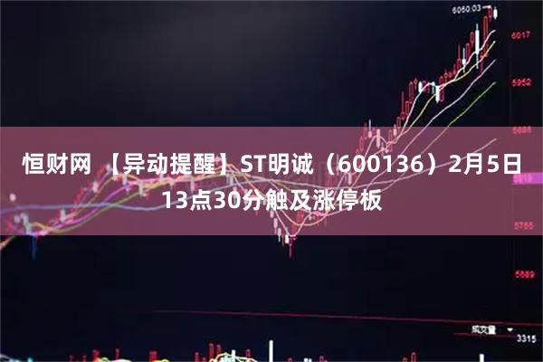 恒财网 【异动提醒】ST明诚（600136）2月5日13点30分触及涨停板